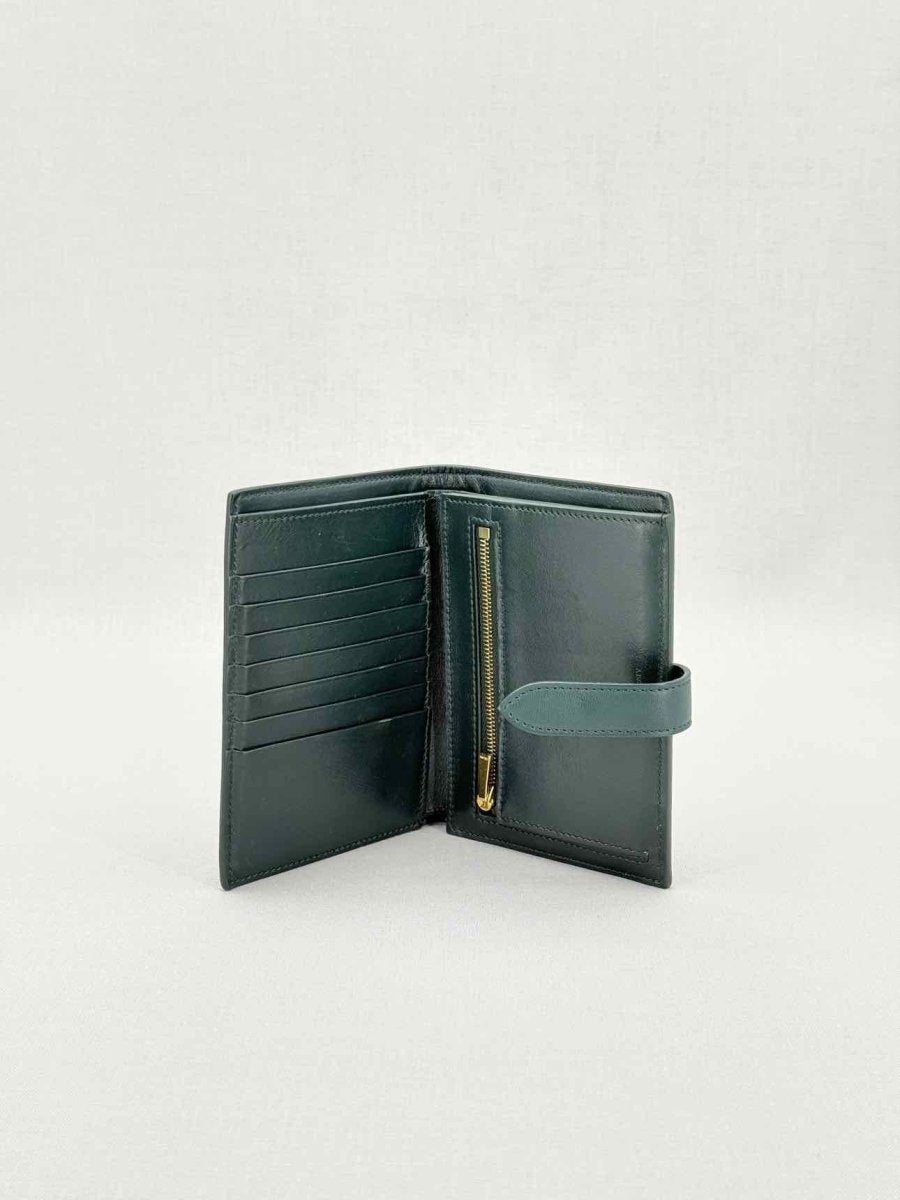 Pre - loved CELINE Green Compact Wallet at Reems Closet