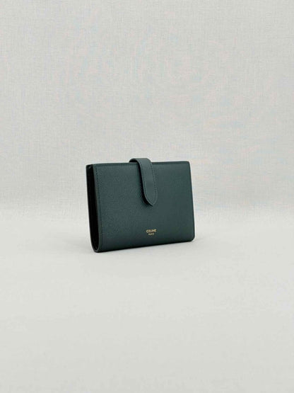 Pre - loved CELINE Green Compact Wallet at Reems Closet