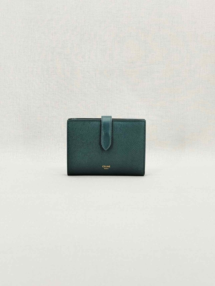 Pre - loved CELINE Green Compact Wallet at Reems Closet