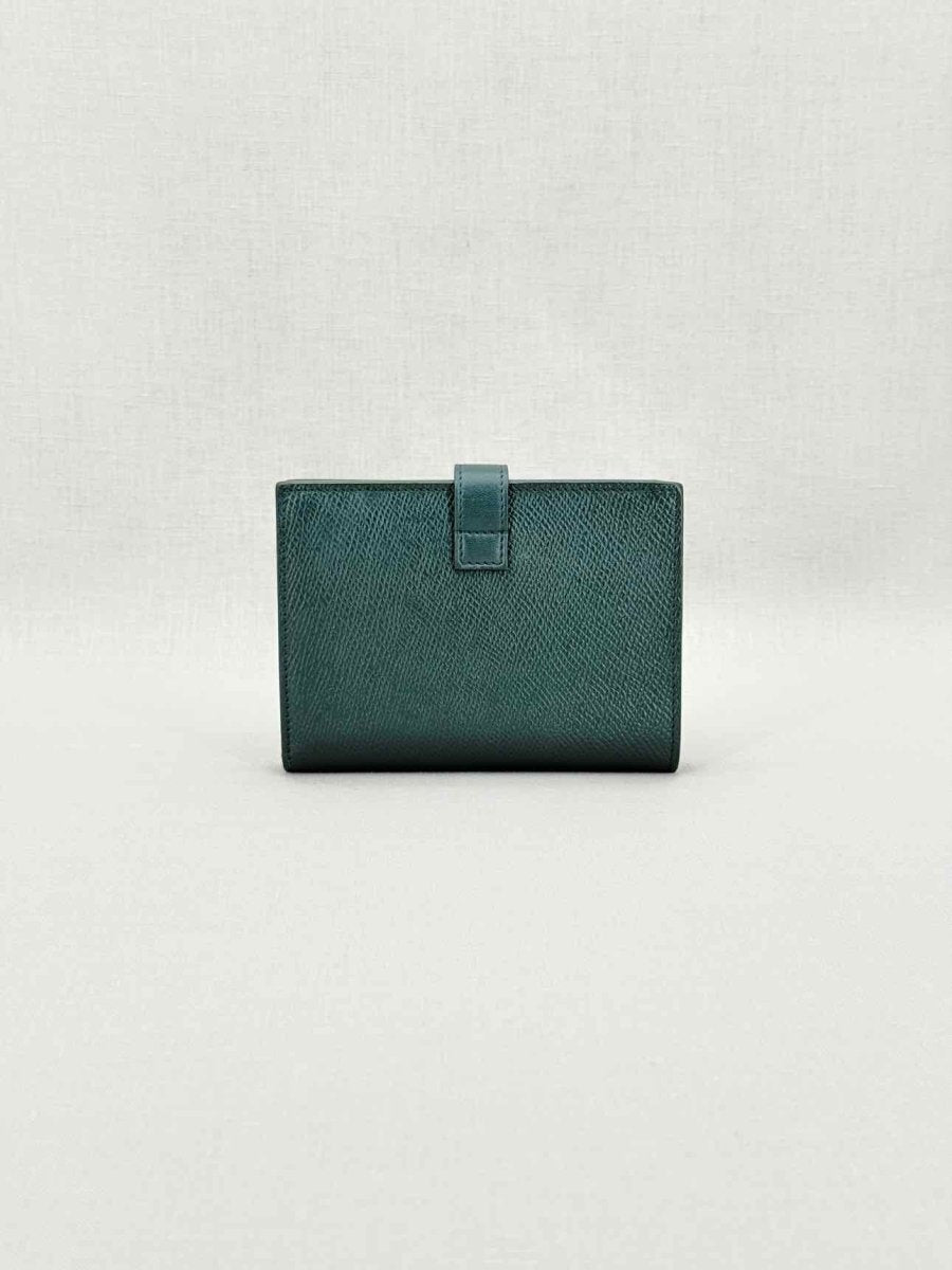 Pre - loved CELINE Green Compact Wallet at Reems Closet