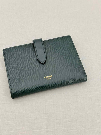 Pre - loved CELINE Green Compact Wallet at Reems Closet