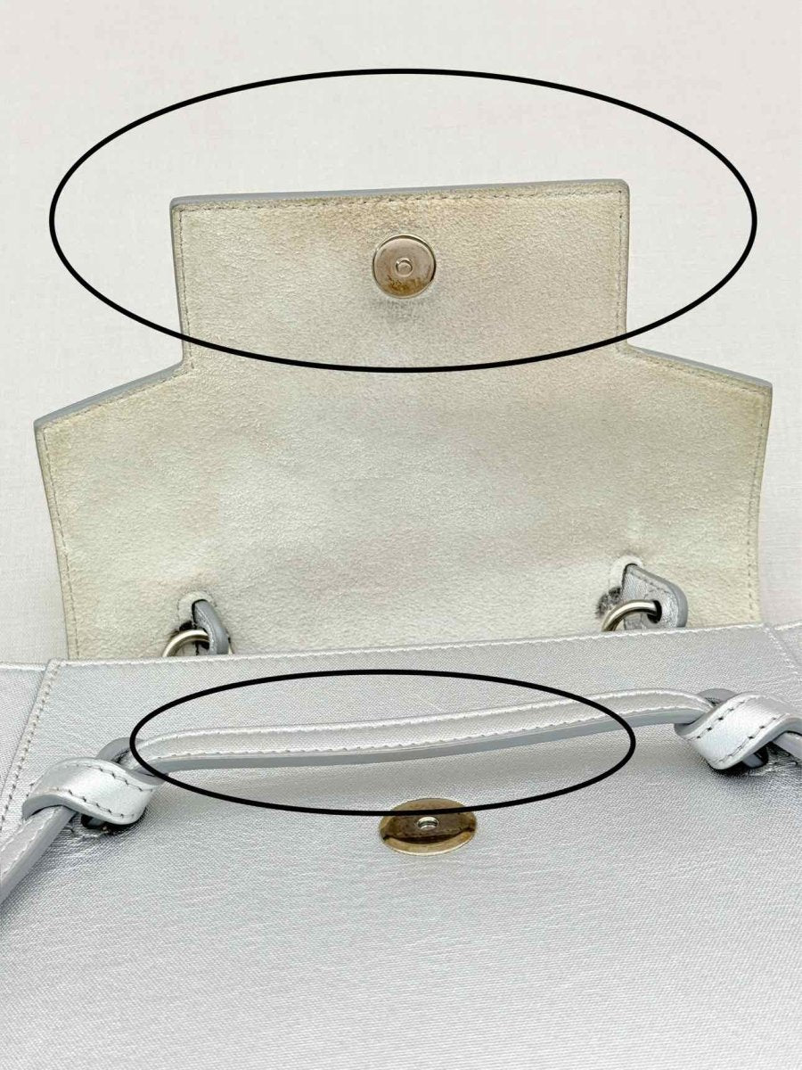 Pre-loved CELINE Nano Belt Metallic Silver Satchel at Reems Closet