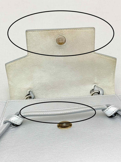 Pre-loved CELINE Nano Belt Metallic Silver Satchel at Reems Closet