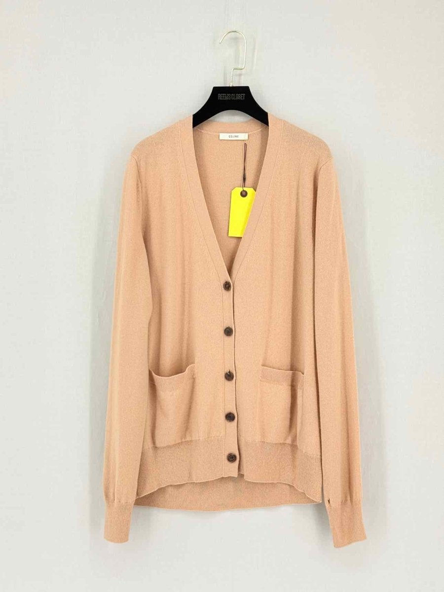 Pre-loved CELINE Nude Size Small Cardigan at Reems Closet