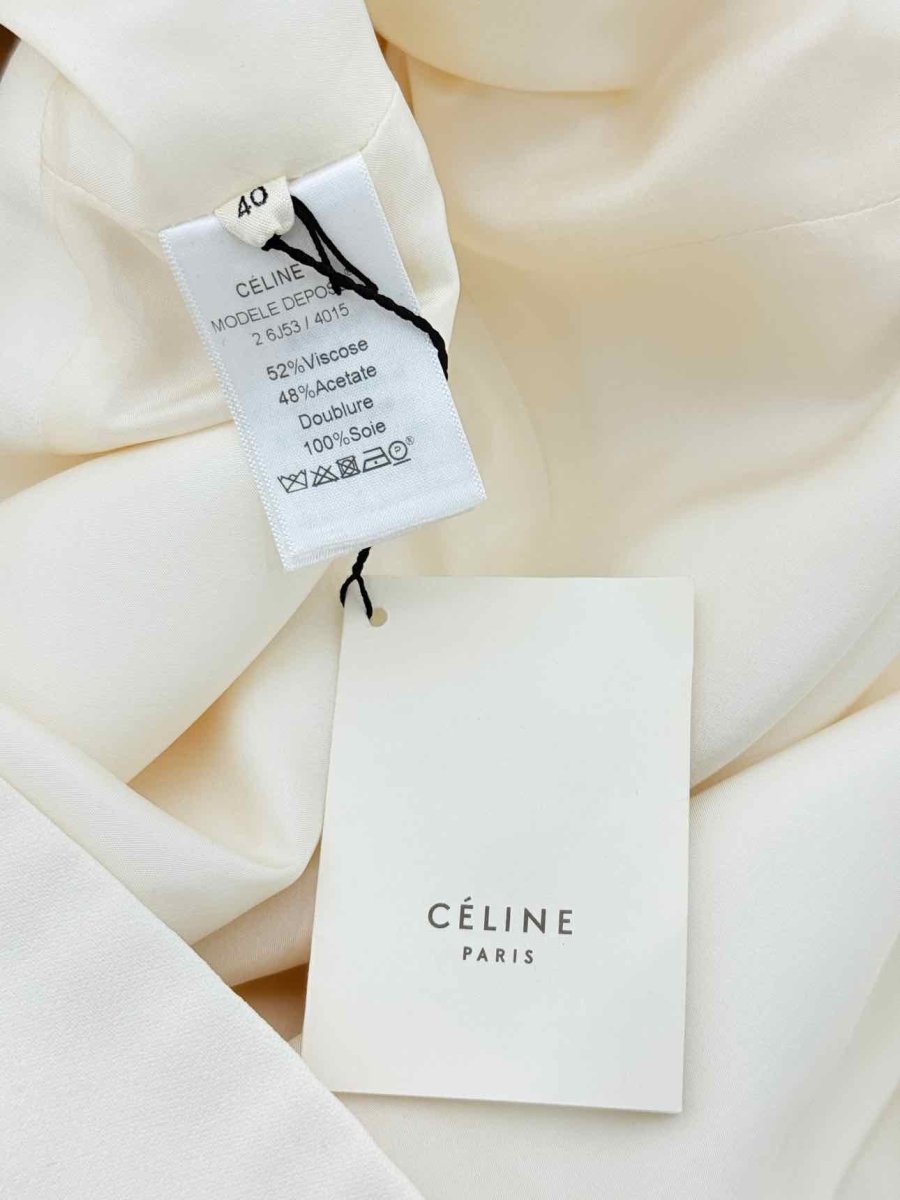 Pre - loved CELINE Off - white Size Medium Short Dress at Reems Closet