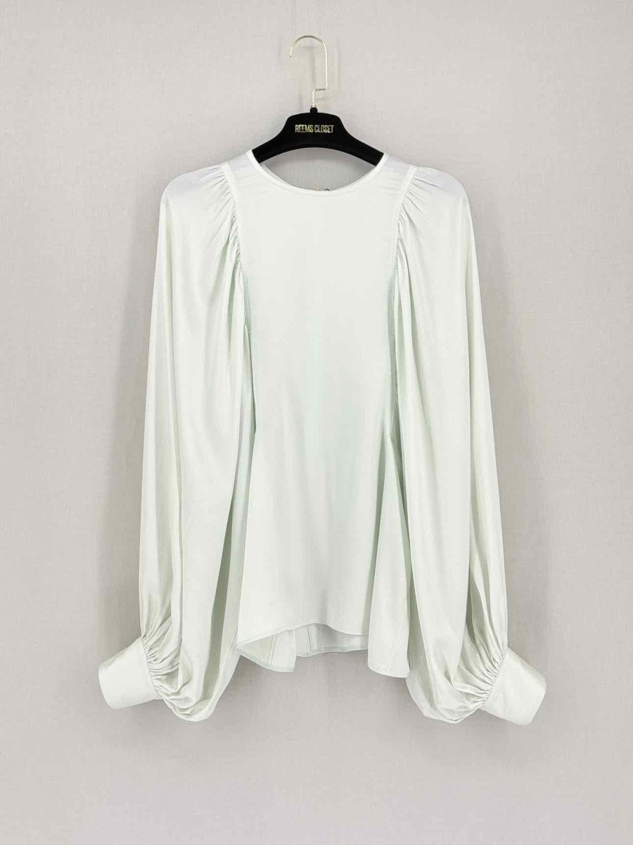 Pre-loved CELINE Pastel Green Size US 8 Blouse at Reems Closet