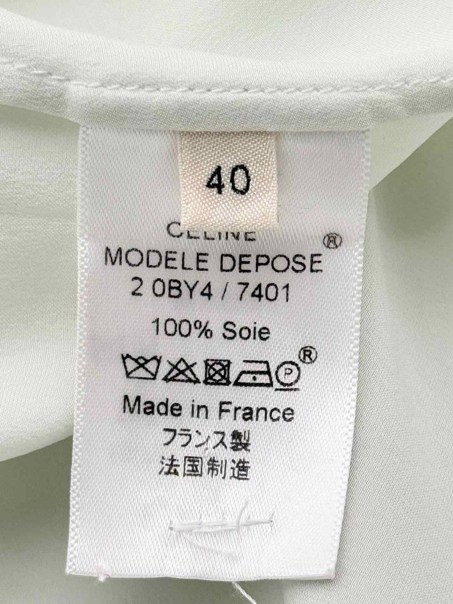 Pre-loved CELINE Pastel Green Size US 8 Blouse at Reems Closet