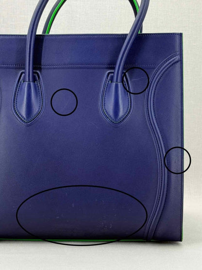 Pre - loved CELINE Phantom Luggage Navy Blue Tote Bag at Reems Closet
