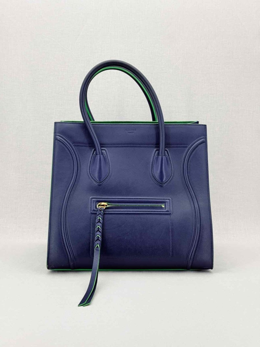 Pre - loved CELINE Phantom Luggage Navy Blue Tote Bag at Reems Closet