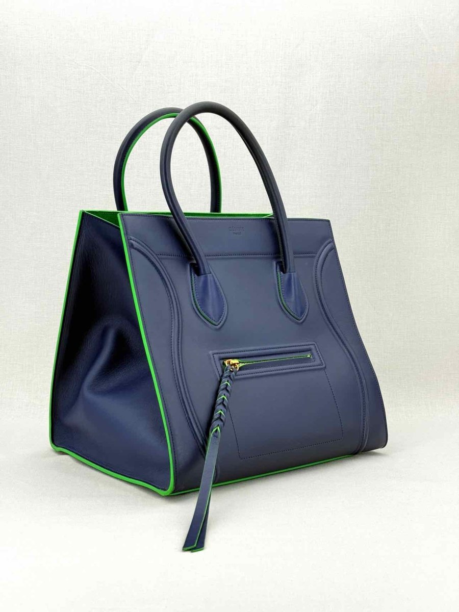 Pre - loved CELINE Phantom Luggage Navy Blue Tote Bag at Reems Closet