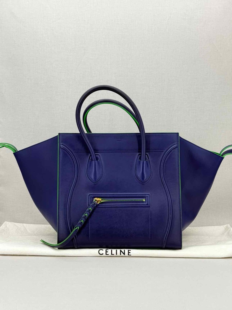 Pre - loved CELINE Phantom Luggage Navy Blue Tote Bag at Reems Closet