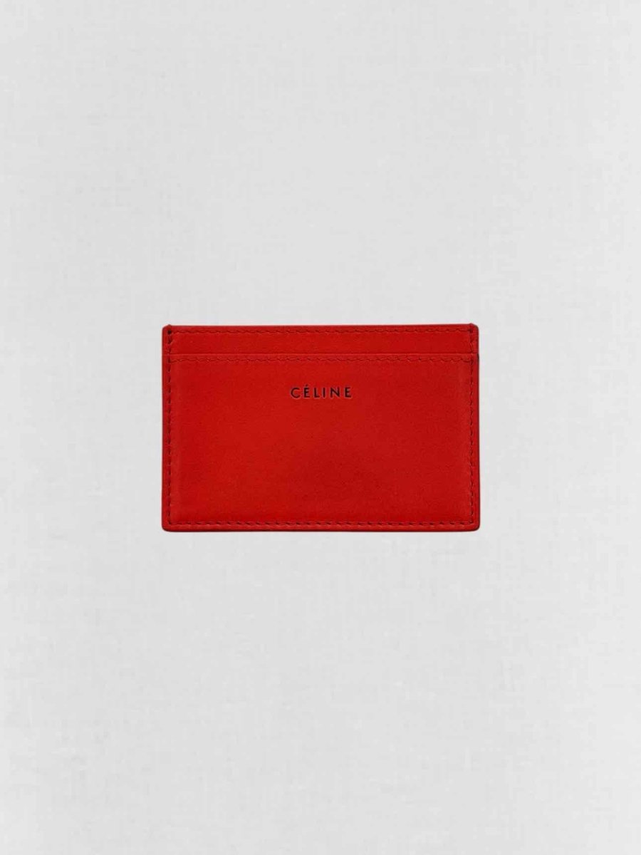 Pre - loved CELINE Red Card Holder at Reems Closet