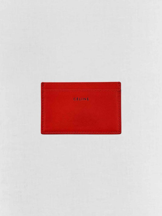 Pre - loved CELINE Red Card Holder at Reems Closet