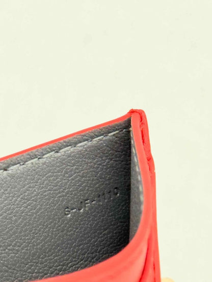 Pre - loved CELINE Red Card Holder at Reems Closet