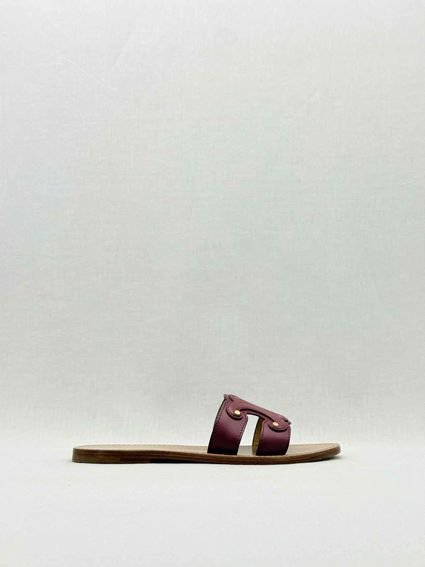 Pre - loved CELINE Triomphe Burgundy Size EU 38 Sandals at Reems Closet