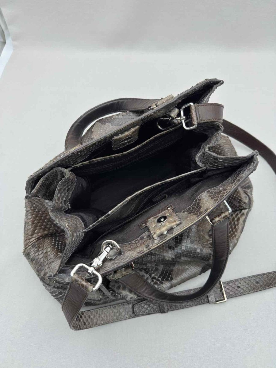 Pre-loved CELINE Vintage Brown & Grey Top Handle at Reems Closet