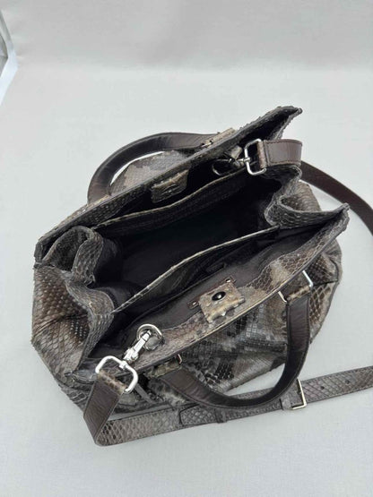 Pre-loved CELINE Vintage Brown & Grey Top Handle at Reems Closet