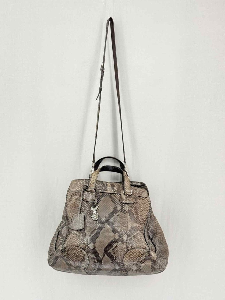 Pre-loved CELINE Vintage Brown & Grey Top Handle at Reems Closet