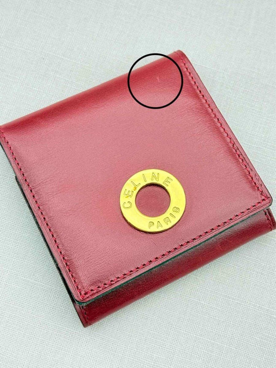 Pre - loved CELINE Vintage Burgundy Coin Wallet at Reems Closet