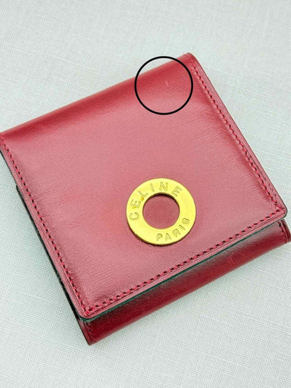 Pre - loved CELINE Vintage Burgundy Coin Wallet at Reems Closet