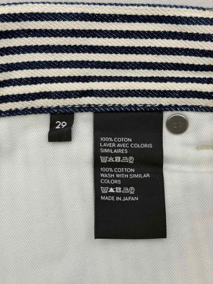 Pre-loved CELINE White & Navy Blue Hickory Stripe Size 29 Jeans at Reems Closet