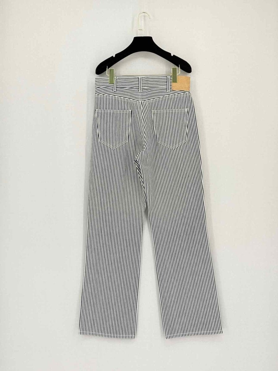 Pre-loved CELINE White & Navy Blue Hickory Stripe Size 29 Jeans at Reems Closet