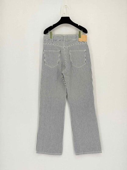 Pre-loved CELINE White & Navy Blue Hickory Stripe Size 29 Jeans at Reems Closet