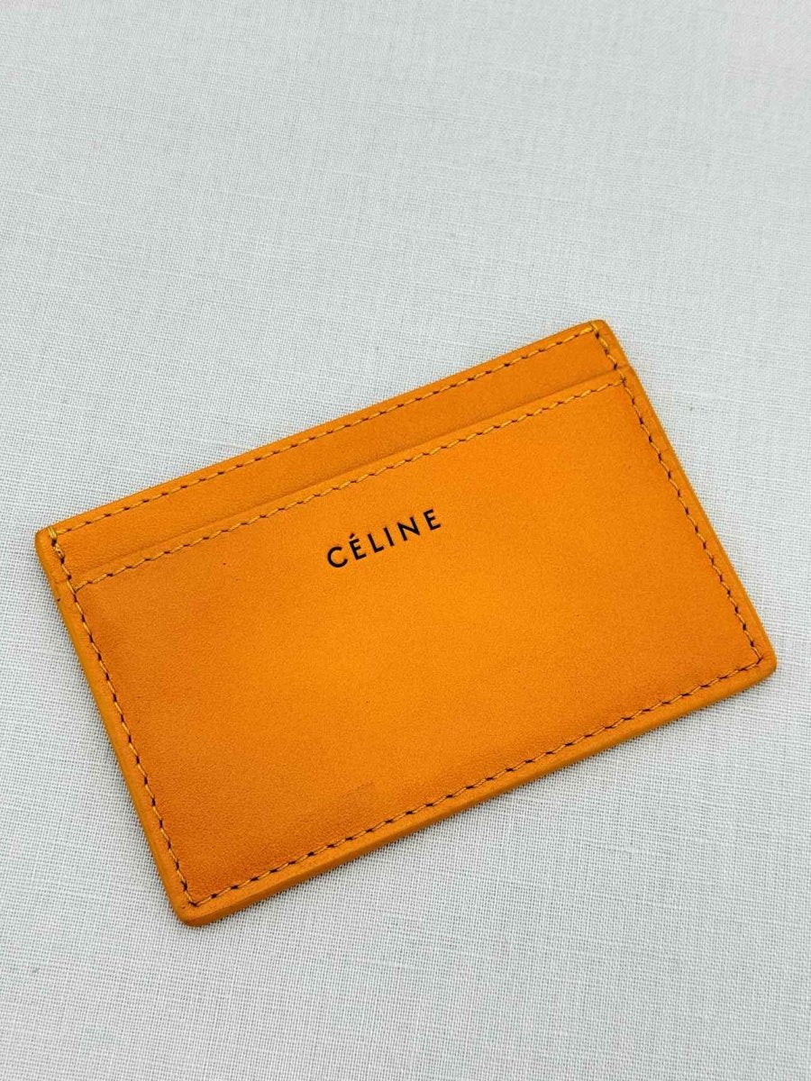 Pre - loved CELINE Yellow Card Holder at Reems Closet