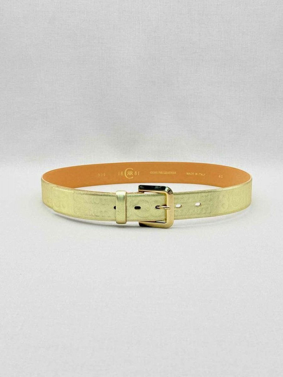 Pre-loved CERRUTTI 1881 Gold Embossed Belt at Reems Closet
