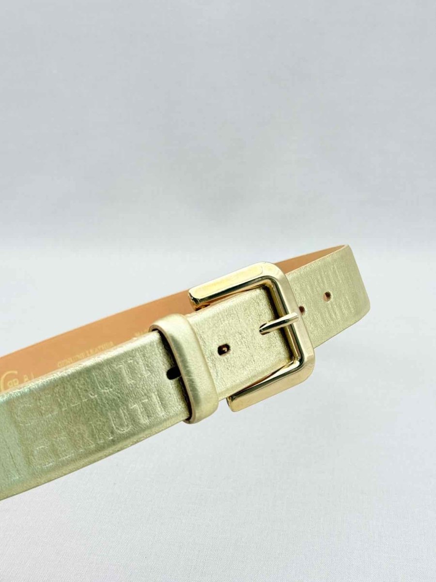 Pre-loved CERRUTTI 1881 Gold Embossed Belt at Reems Closet