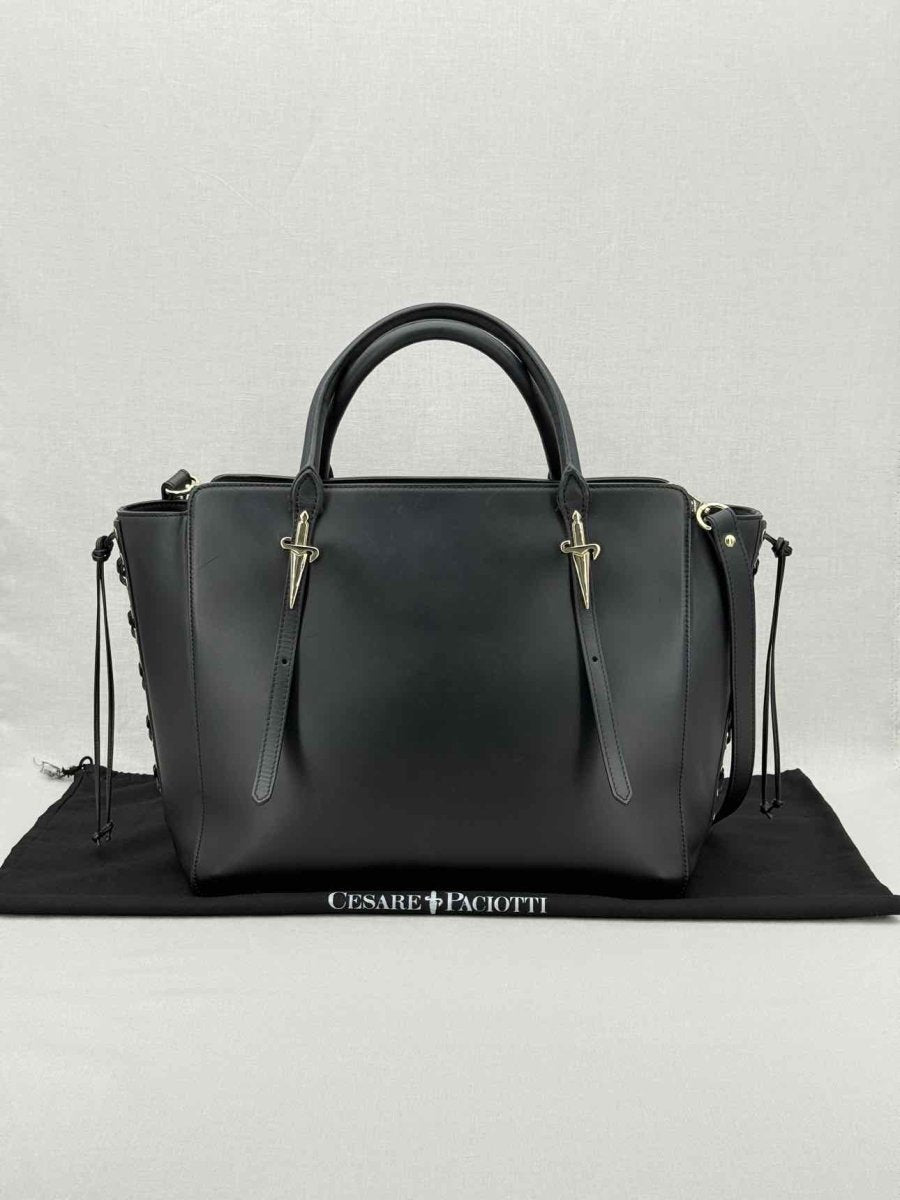 Pre - loved CESARE PACIOTTI Black Tote Bag at Reems Closet
