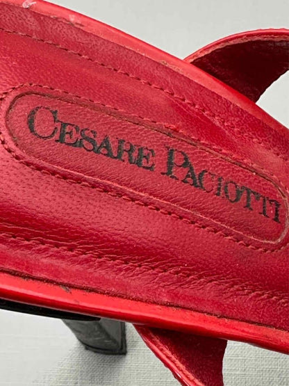Pre - loved CESARE PACIOTTI Red Size EU 38 Heeled Sandals at Reems Closet
