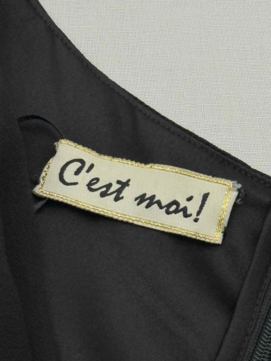 Pre - loved C'EST MOI Black Ruched Size Small Long Dress at Reems Closet