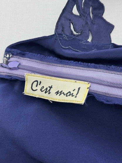 Pre - loved C'EST MOI Navy Blue Ruched Size XSmall Long Dress at Reems Closet
