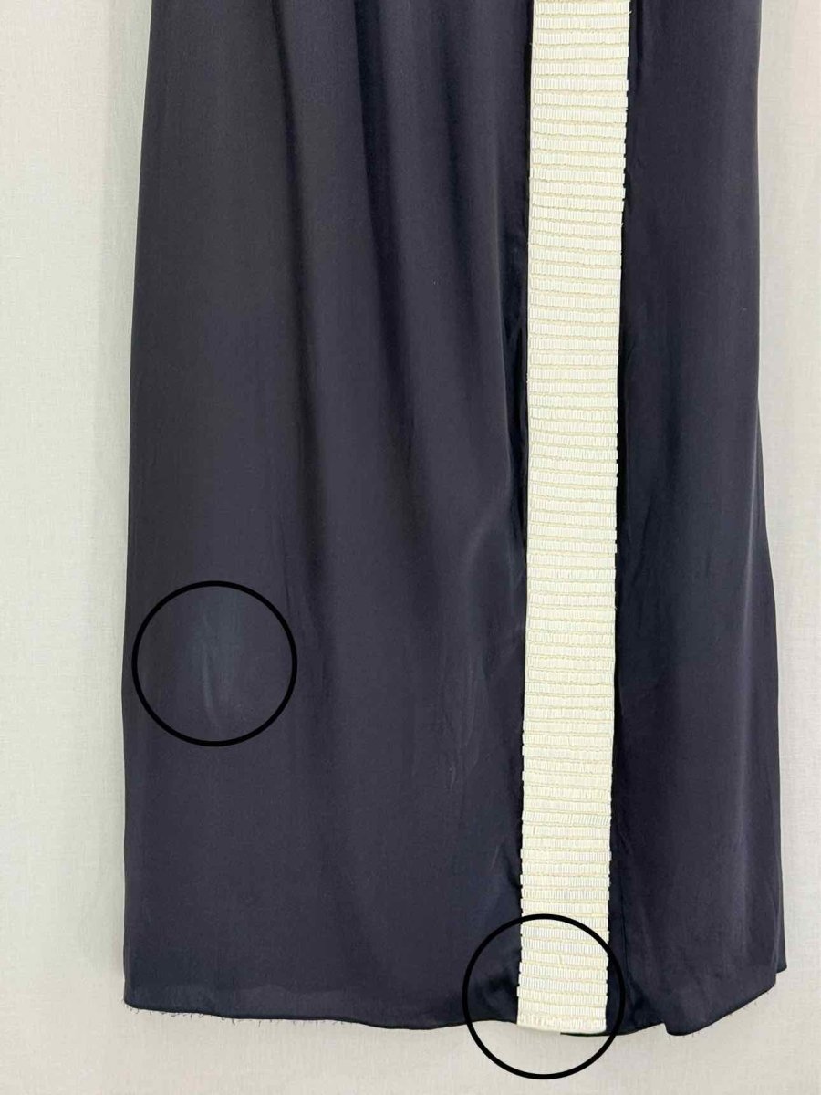 Pre - loved C'EST MOI Navy Blue w/ White Size Medium Long Dress at Reems Closet
