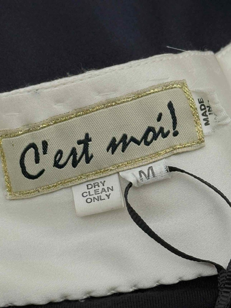 Pre - loved C'EST MOI Navy Blue w/ White Size Medium Long Dress at Reems Closet