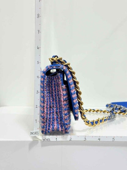 Pre - loved CHANEL 19 Blue & Pink Crossbody at Reems Closet