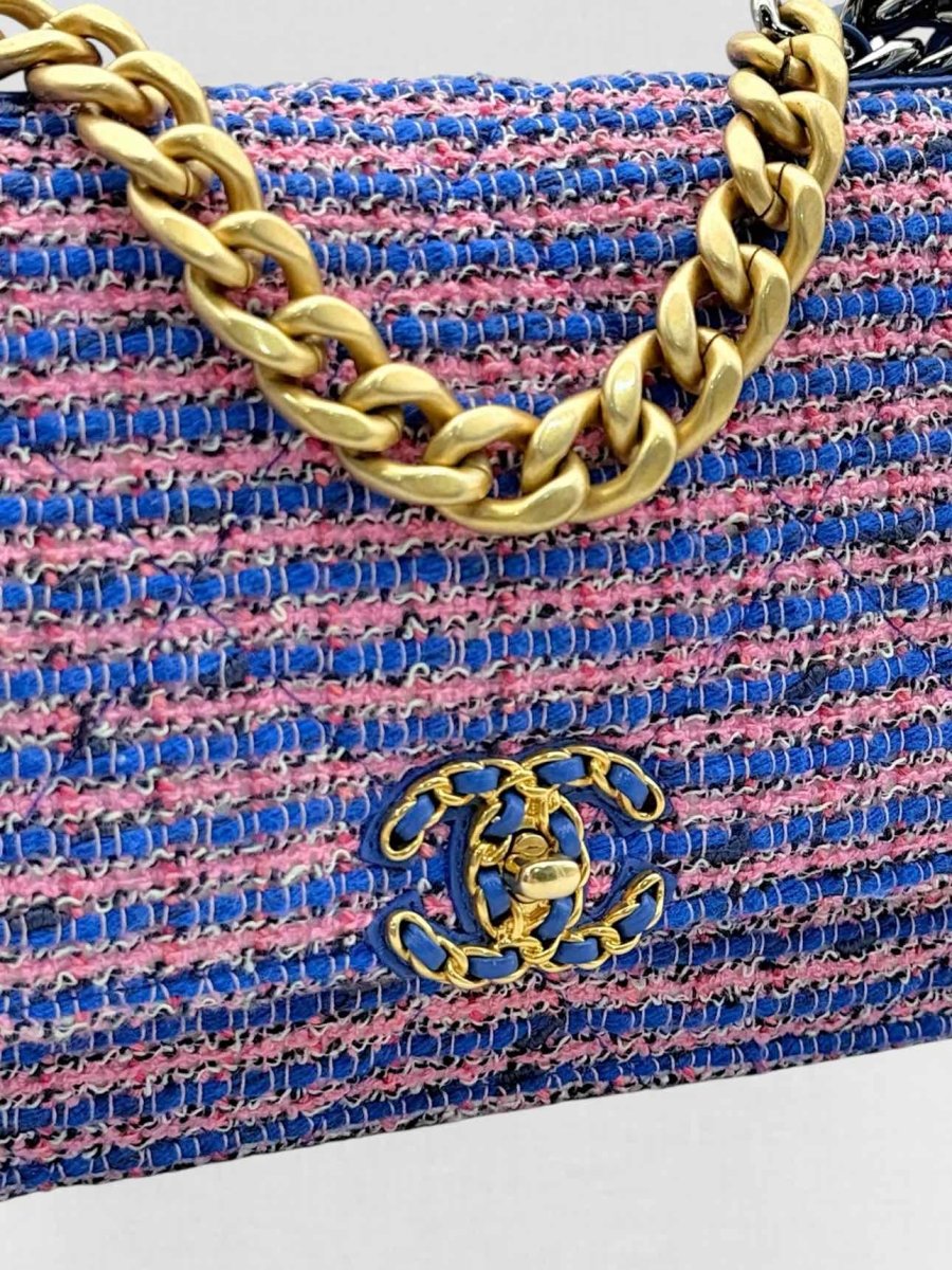 Pre - loved CHANEL 19 Blue & Pink Crossbody at Reems Closet