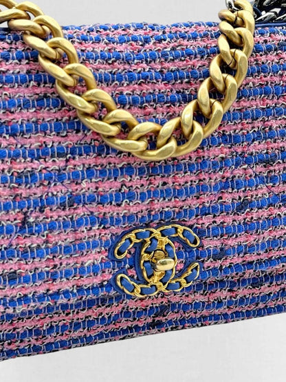 Pre - loved CHANEL 19 Blue & Pink Crossbody at Reems Closet