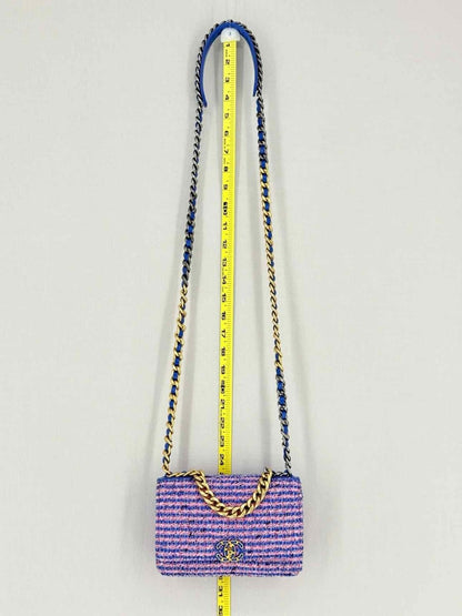 Pre - loved CHANEL 19 Blue & Pink Crossbody at Reems Closet