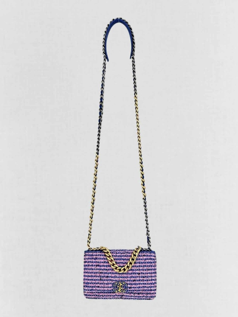 Pre - loved CHANEL 19 Blue & Pink Crossbody at Reems Closet