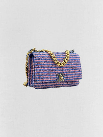 Pre - loved CHANEL 19 Blue & Pink Crossbody at Reems Closet