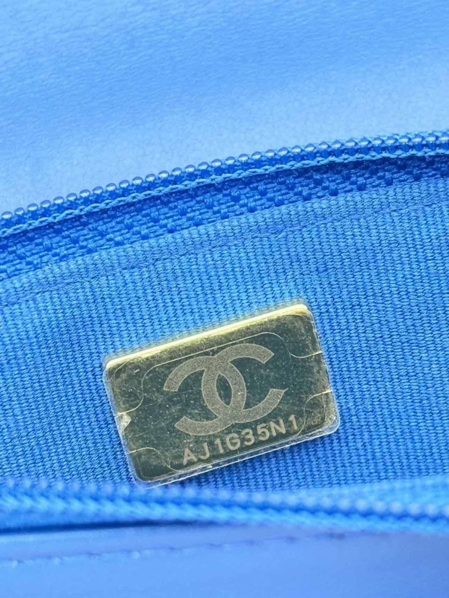 Pre - loved CHANEL 19 Blue & Pink Crossbody at Reems Closet