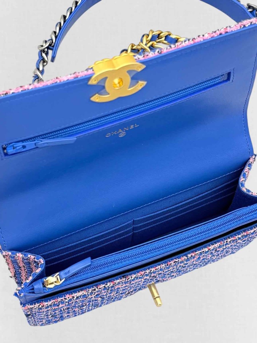 Pre - loved CHANEL 19 Blue & Pink Crossbody at Reems Closet