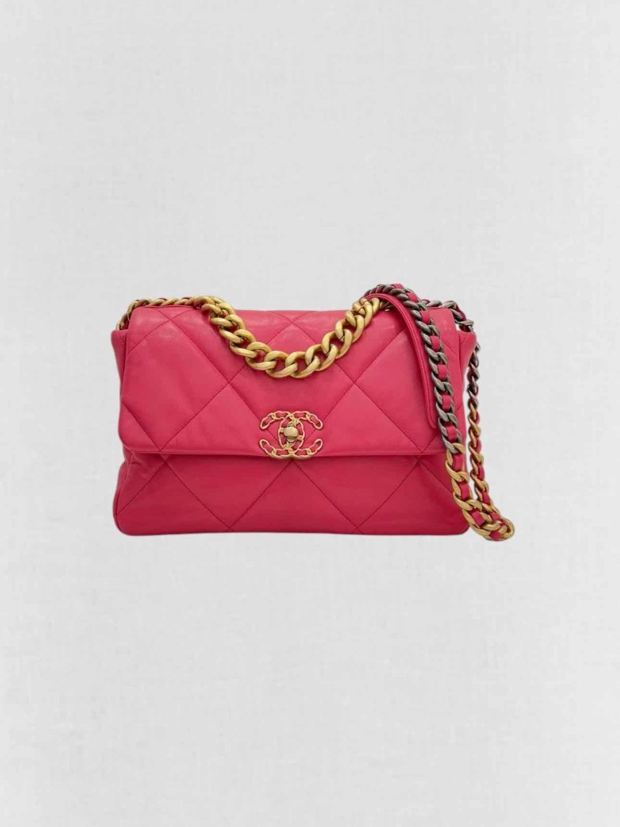 Pre - loved CHANEL 19 Pink Quilted Shoulder Bag at Reems Closet