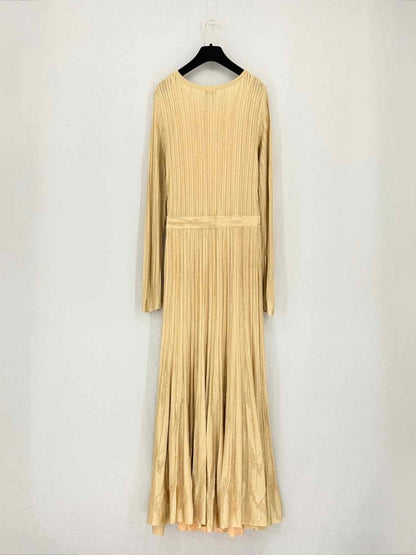 Pre-loved CHANEL 2016 Gold Size US 6 Long Dress at Reems Closet