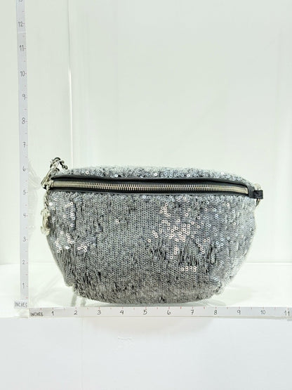 Pre - loved CHANEL 2018 Silver Belt Bag at Reems Closet