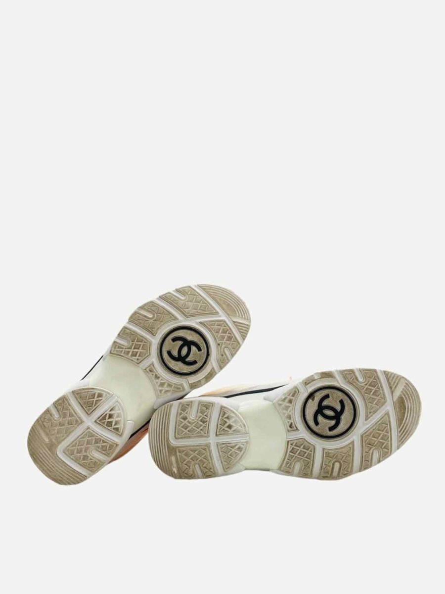 Pre - loved CHANEL 2018 White & Orange Size EU 37 Sneakers at Reems Closet