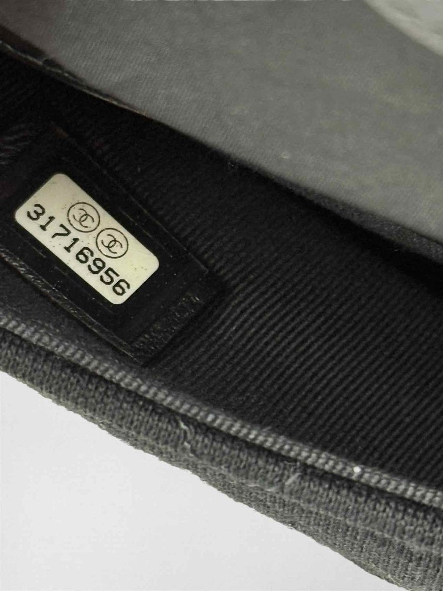 Pre-loved CHANEL 2021 Grey & Black Graphic Print Tote Bag at Reems Closet