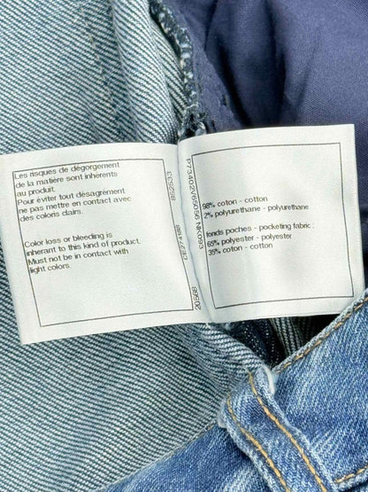 Pre - loved CHANEL 2022 Straight Leg Blue Quilted Size US 8 Jeans at Reems Closet